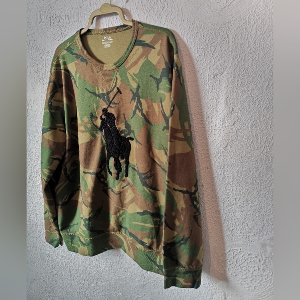 Big Pony Polo Ralph Lauren Camo Sweatshirt Size XXL - Picture 2 of 13